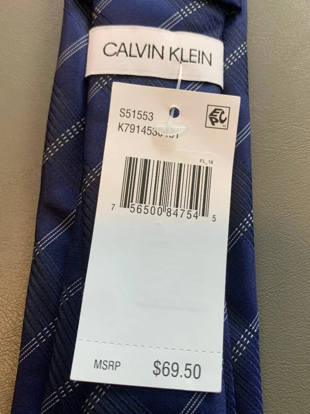 Calvin Klein Men's Polyester Silk 3'' Neck Tie, Blue Jewel Linear Grid, One Size